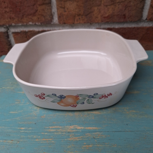 Corningware Abundance Berries Orange Leaves Bakeware Casserole Dish RARE Vintage - Picture 10 of 11